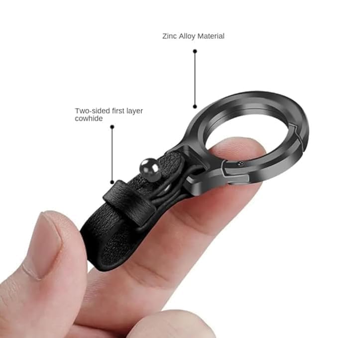 Premium Metal Keyring with Leather Strap