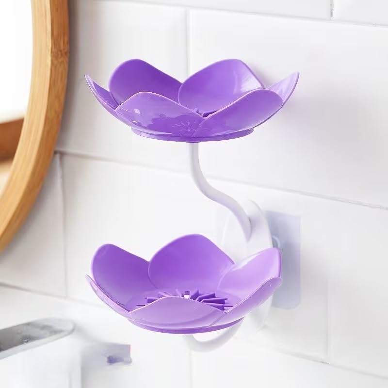 Wall Mounted Flower Shape Soap Holder with Drain