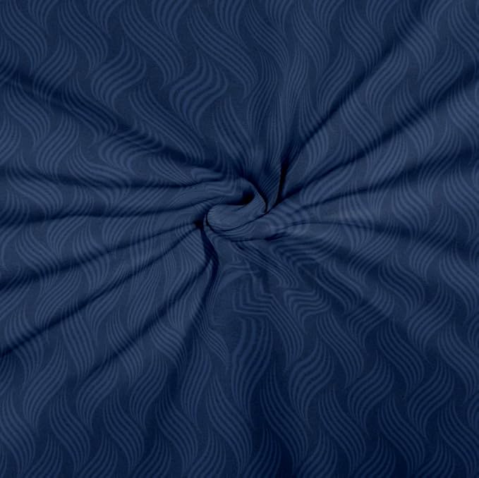 Blue Cotton Blend Elastic Fitted King Bedsheet with 2 pillow covers