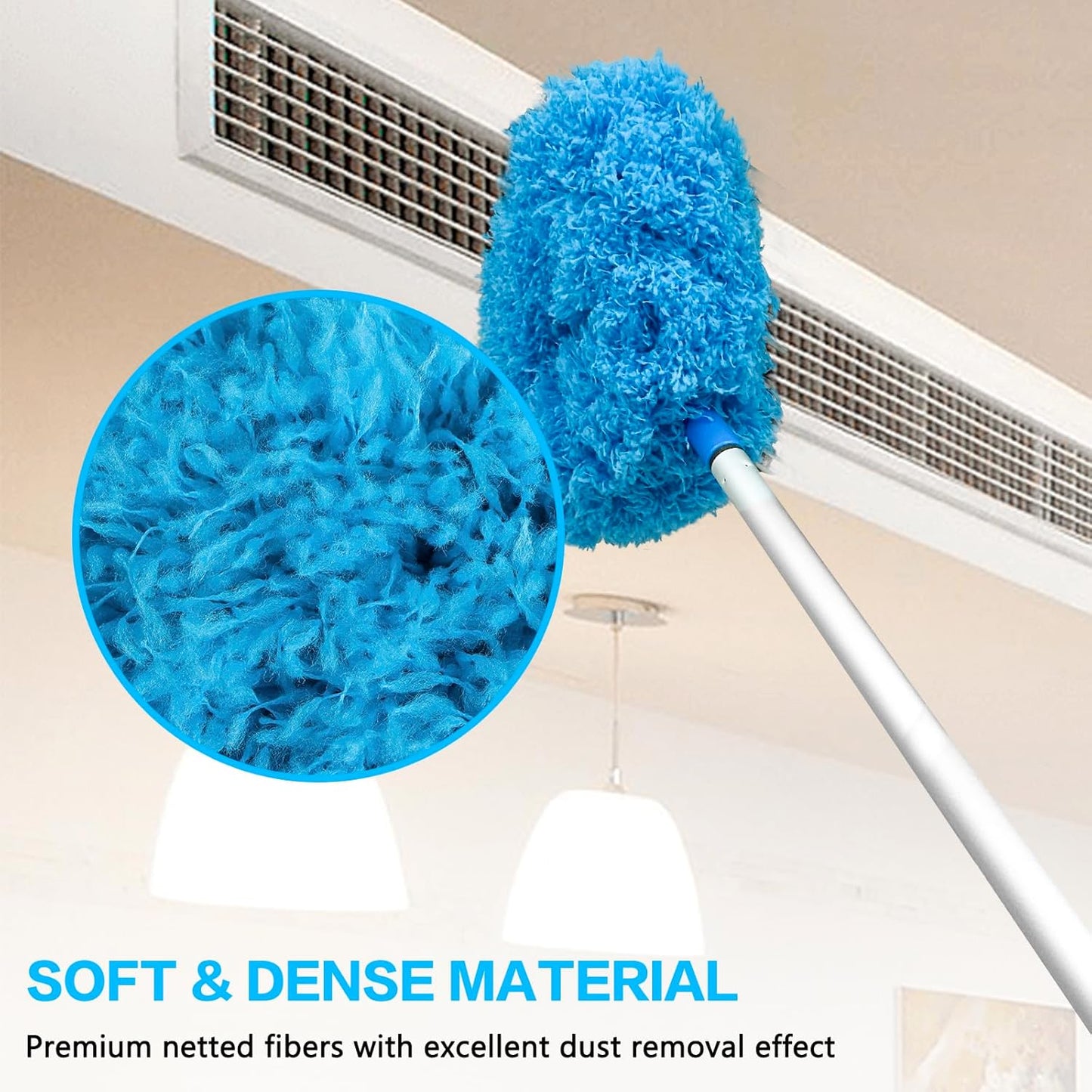 Extendable Fan Blade Cleaning Duster with Microfiber Head