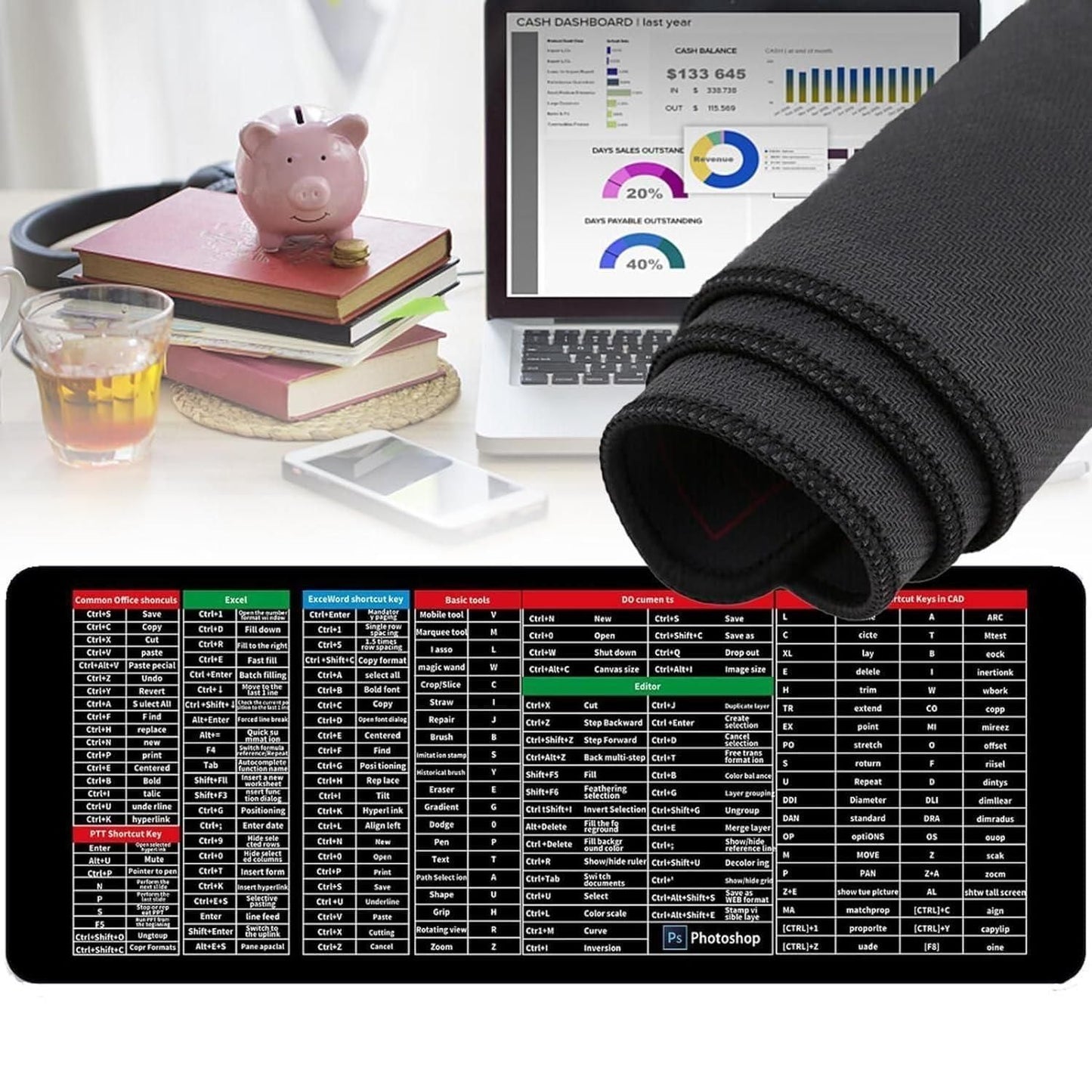 Anti-slip Keyboard Pad With Shortcut Key Patterns