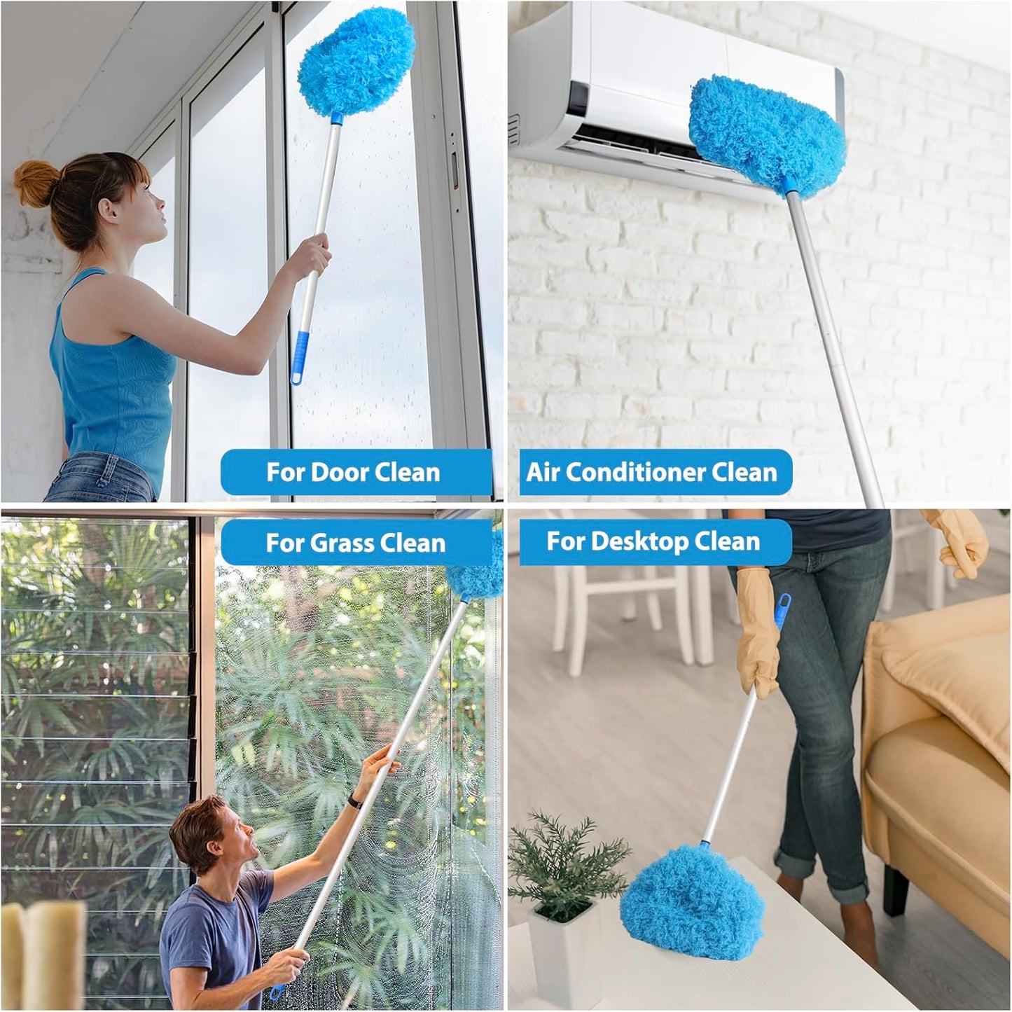 Extendable Fan Blade Cleaning Duster with Microfiber Head
