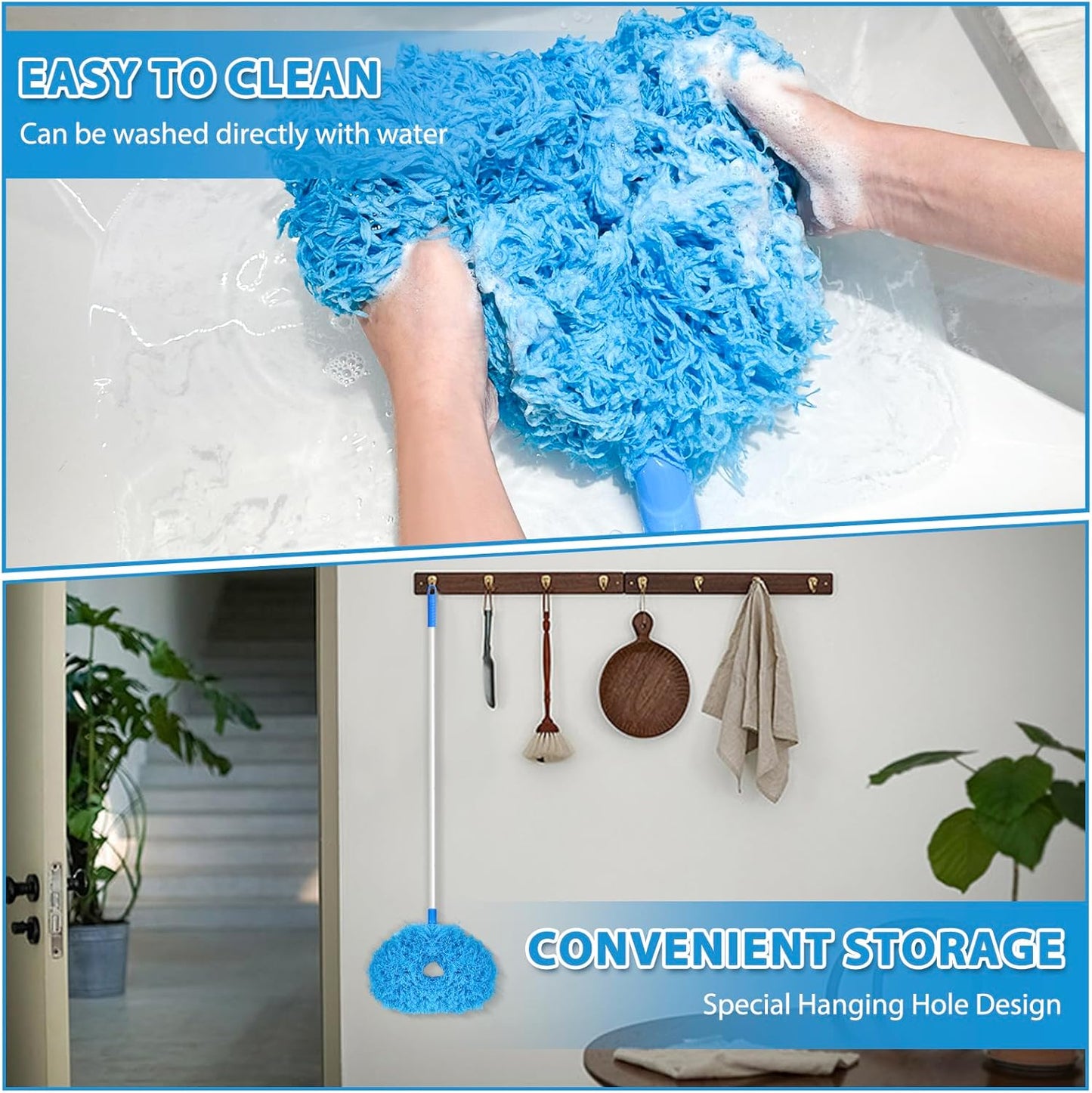 Extendable Fan Blade Cleaning Duster with Microfiber Head