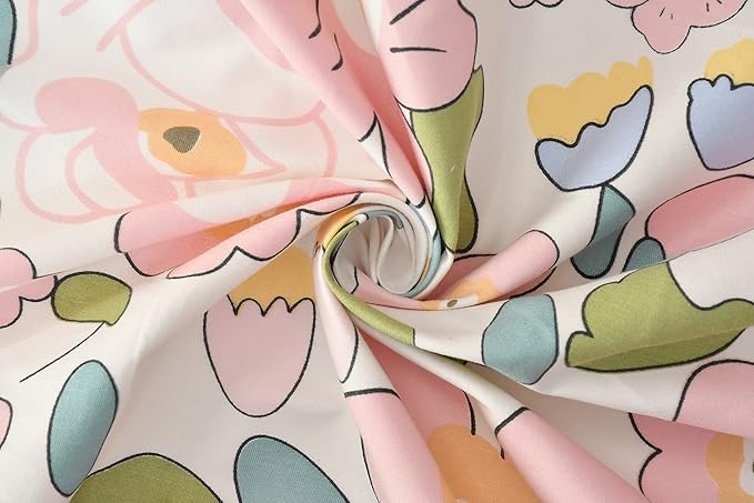 Glace Cotton King Size Bedsheet with 2 Pillow Covers - Floral, Pink