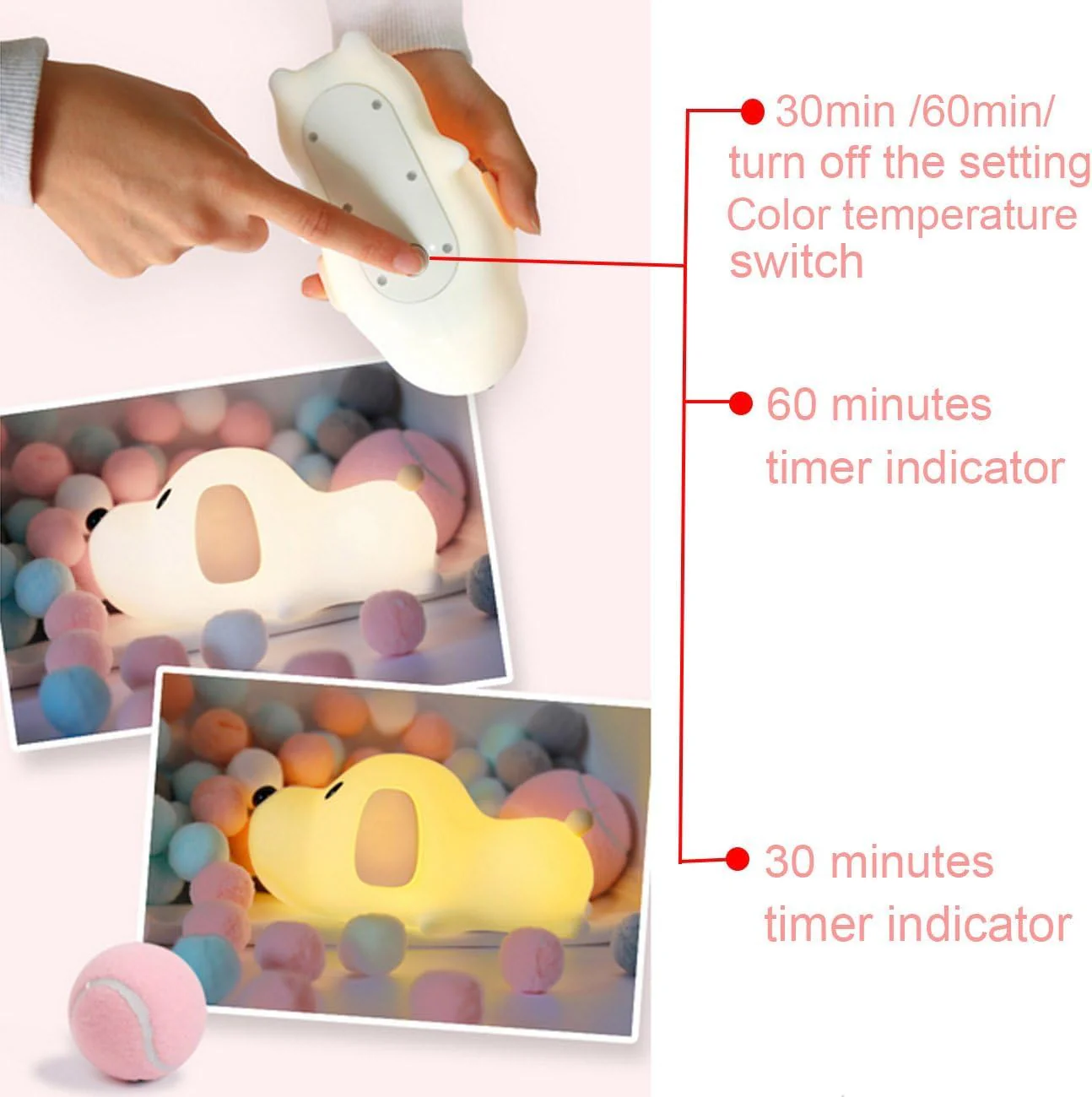 Silicone Puppy Touch Night Lamp