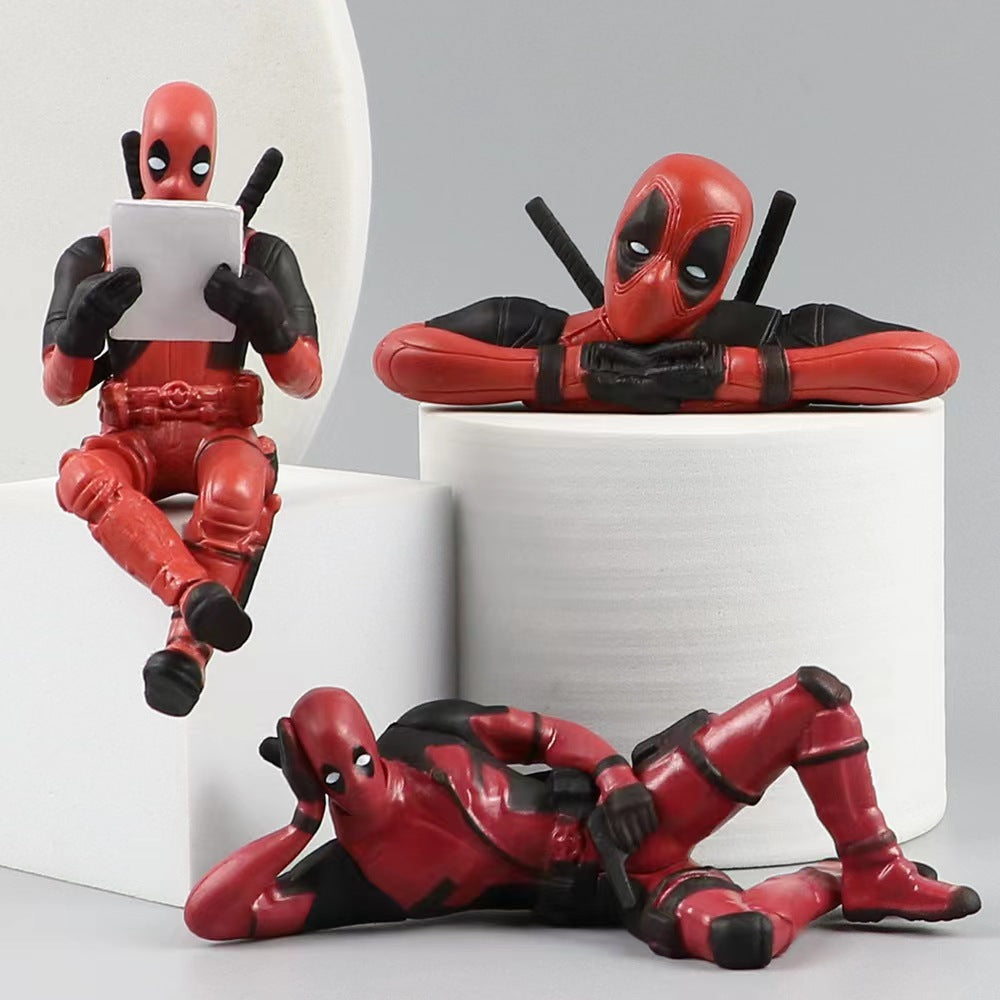 Deadpool Car Decor Set Car Dashboard Accessories for Marvel Fans (3Pc)