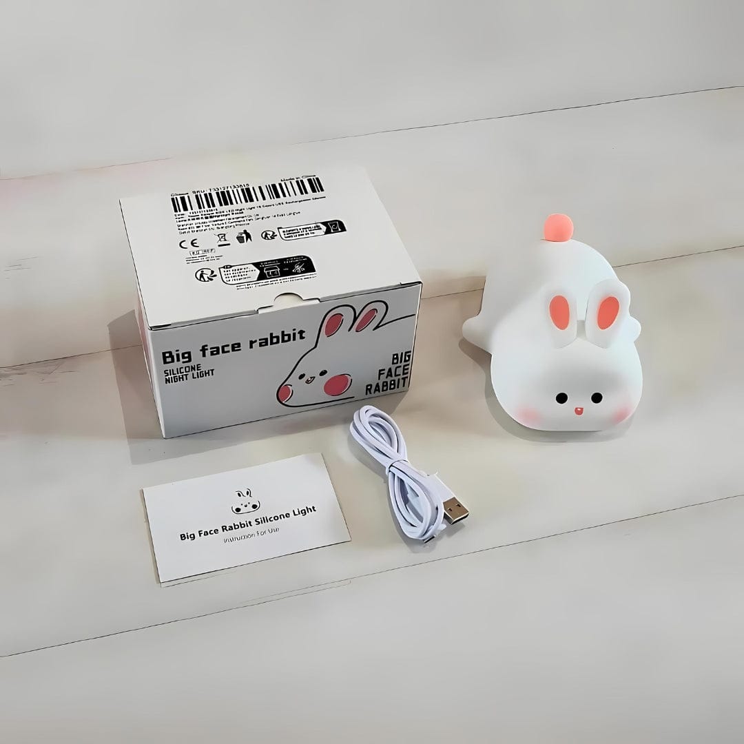 Cute Big Face Rabbit Silicon 3D Touch Lamp