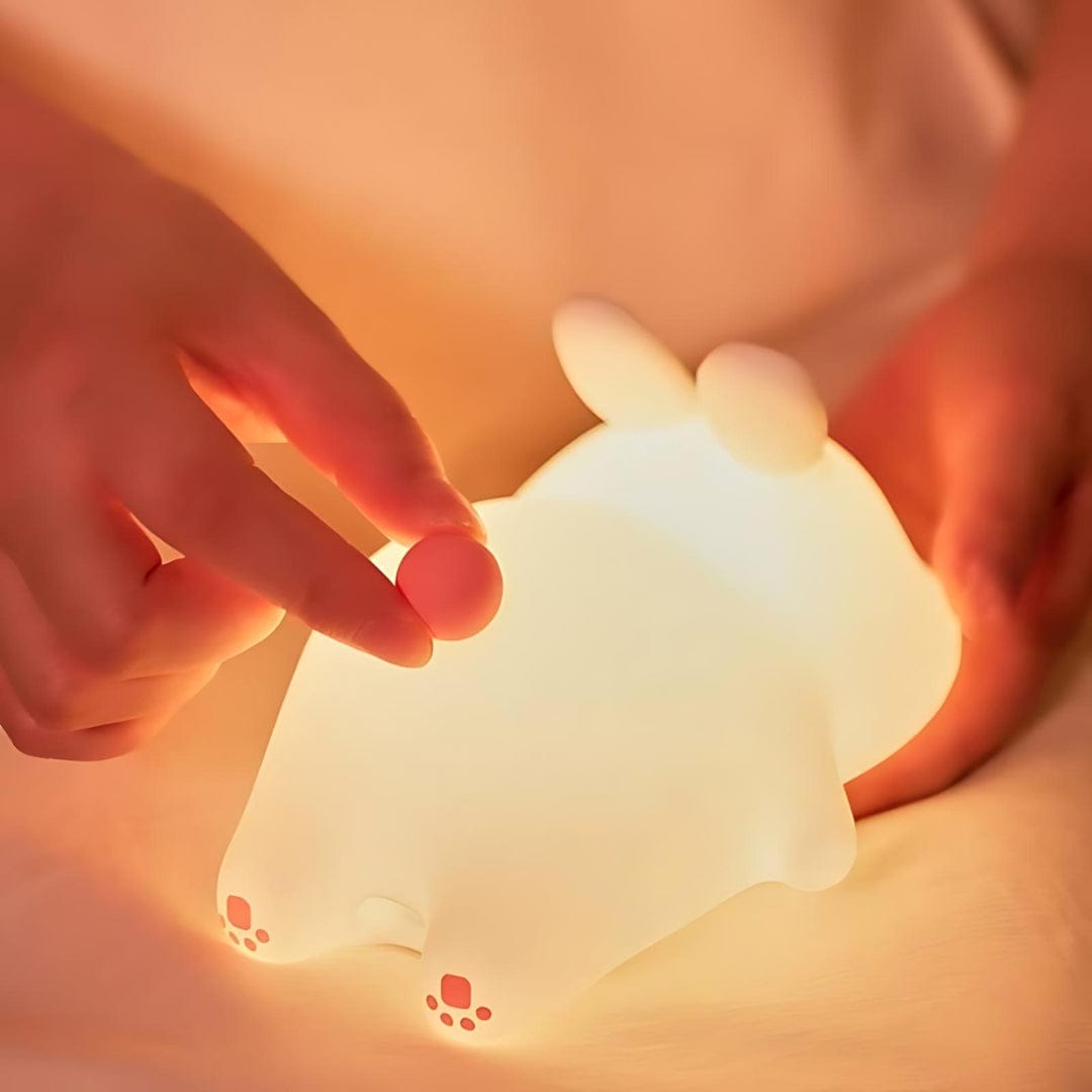 Cute Big Face Rabbit Silicon 3D Touch Lamp