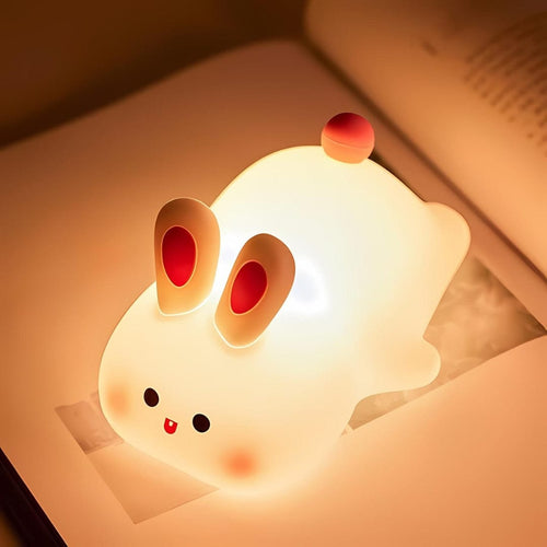 Cute Big Face Rabbit Silicon 3D Touch Lamp