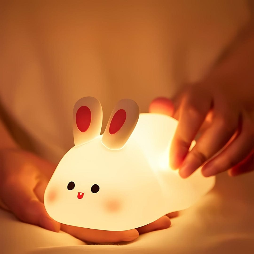 Cute Big Face Rabbit Silicon 3D Touch Lamp