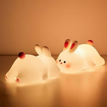 Cute Big Face Rabbit Silicon 3D Touch Lamp