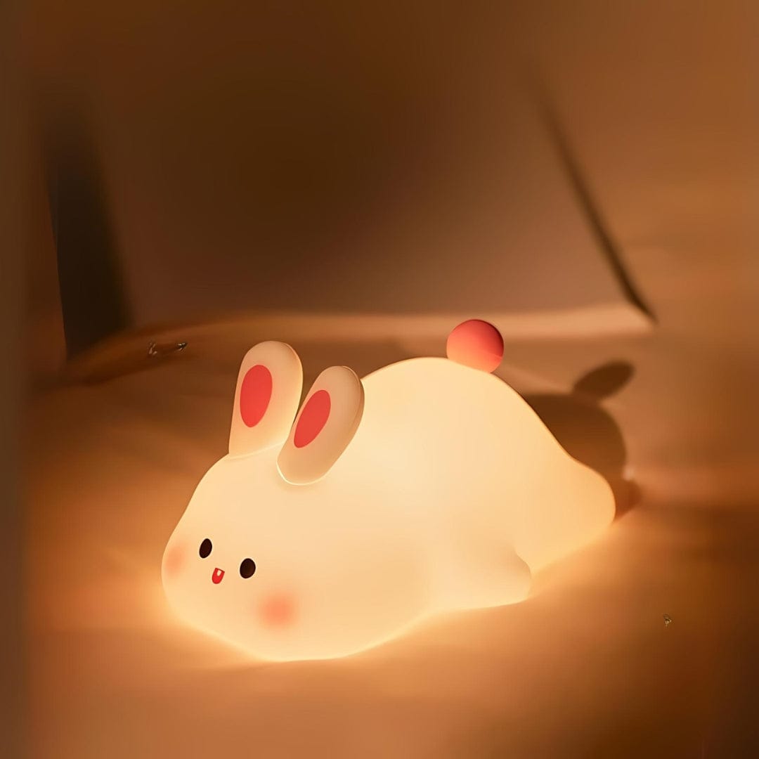 Cute Big Face Rabbit Silicon 3D Touch Lamp