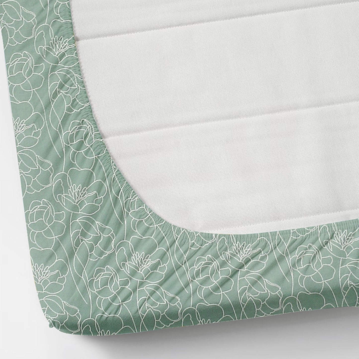 Botanical Pattern Elastic fitted Cotton Printed Bedsheet for Double Bed King Size Bedsheet with 2 Pillow Covers