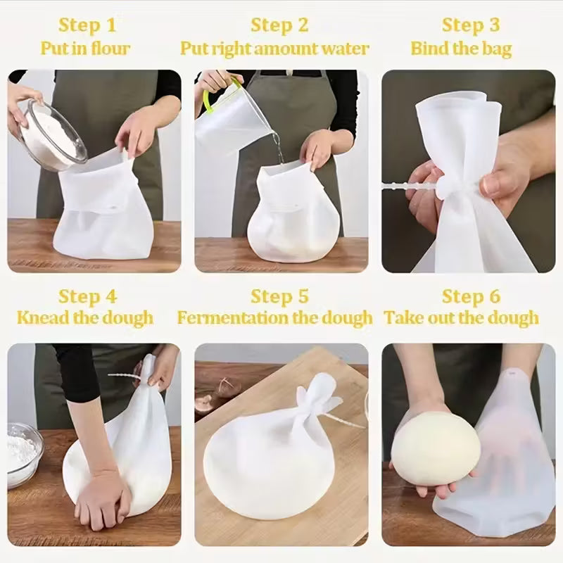 Reusable Silicone Dough Kneading Bag for Baking
