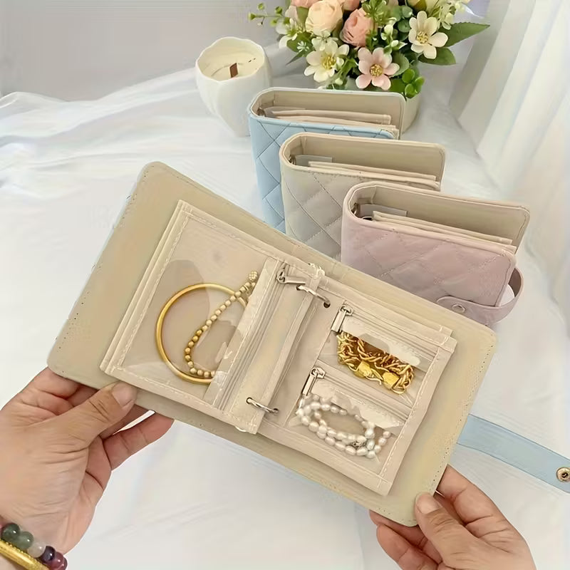 Premium Travel Jewelry Organizer Book (Assorted Colors)
