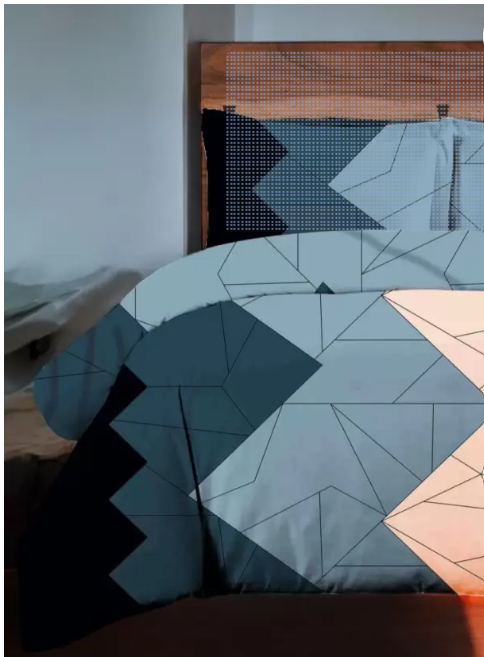 Cotton King 3D Printed Flat Bedsheet (Pack of 1, with 2 pillow cover