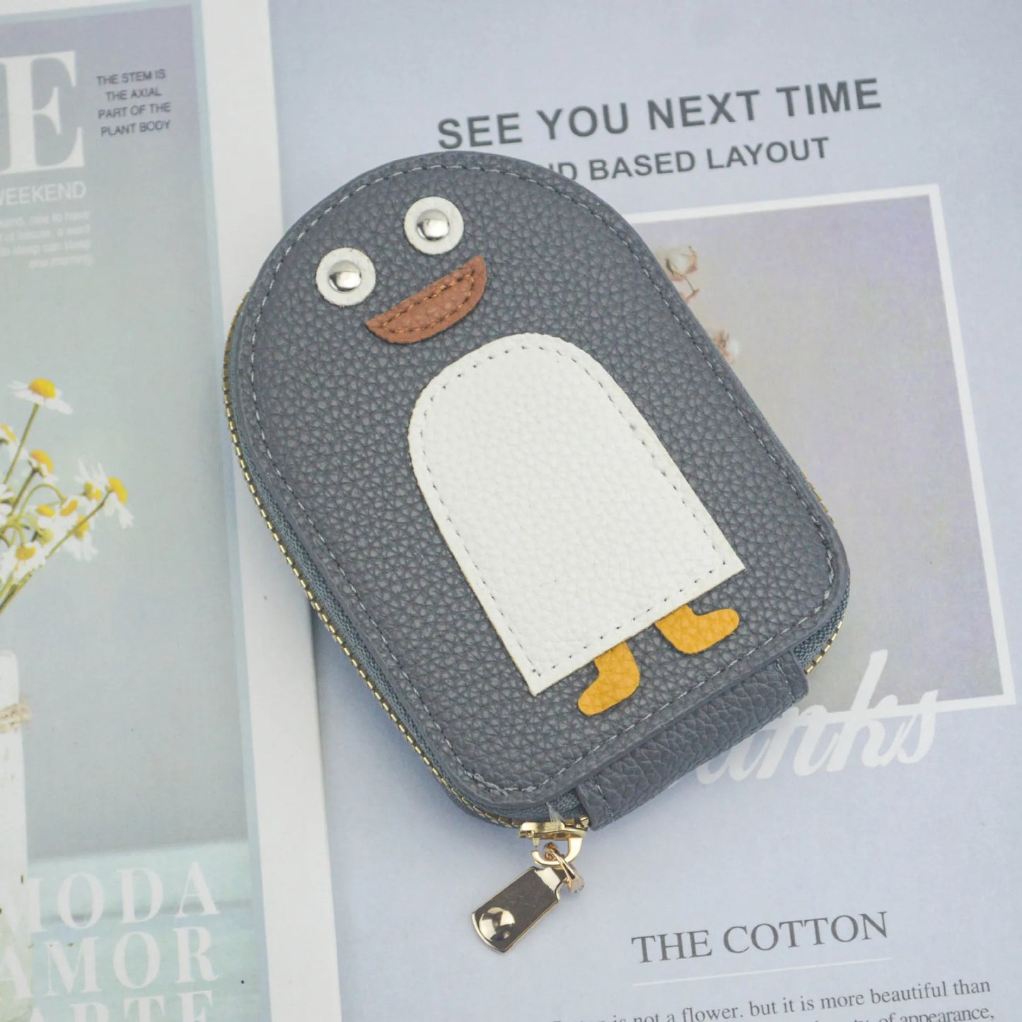 Penguin Leather Card Holder