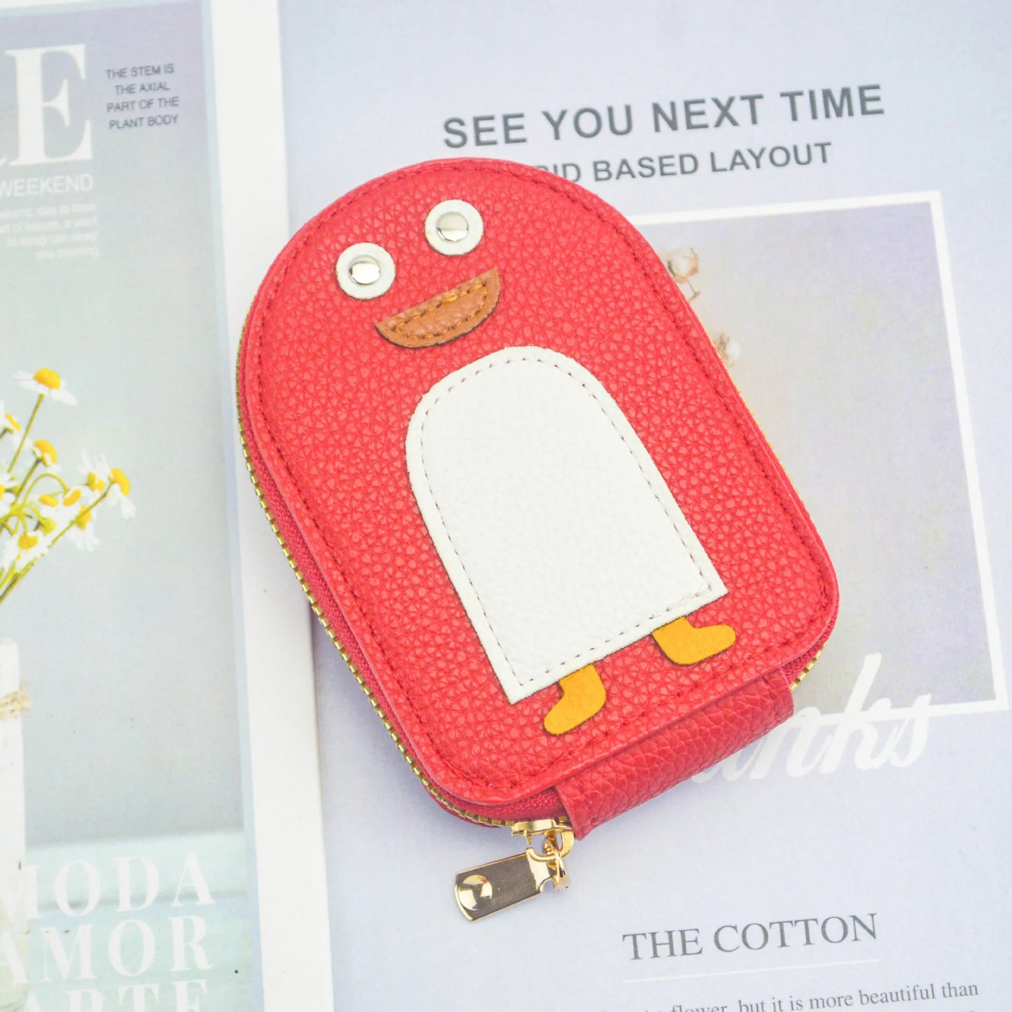 Penguin Leather Card Holder