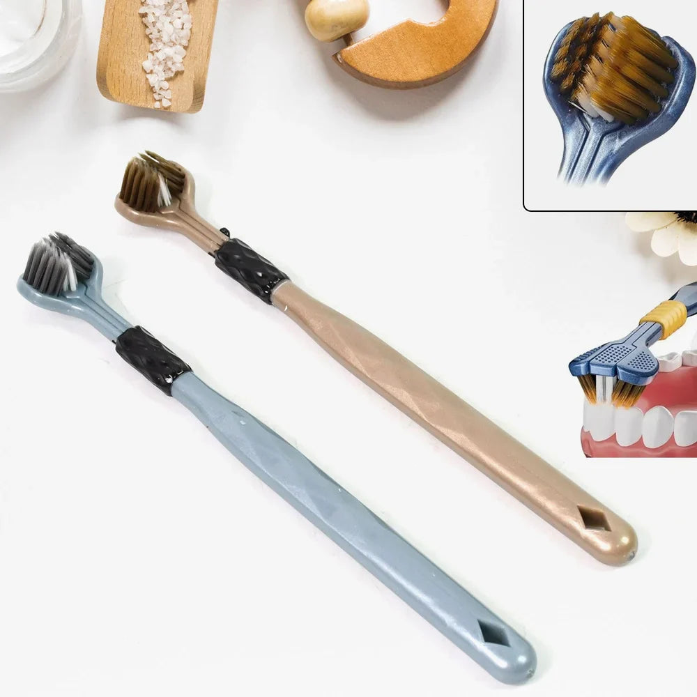 360° Triple-Sided Toothbrush for Maximum Clean