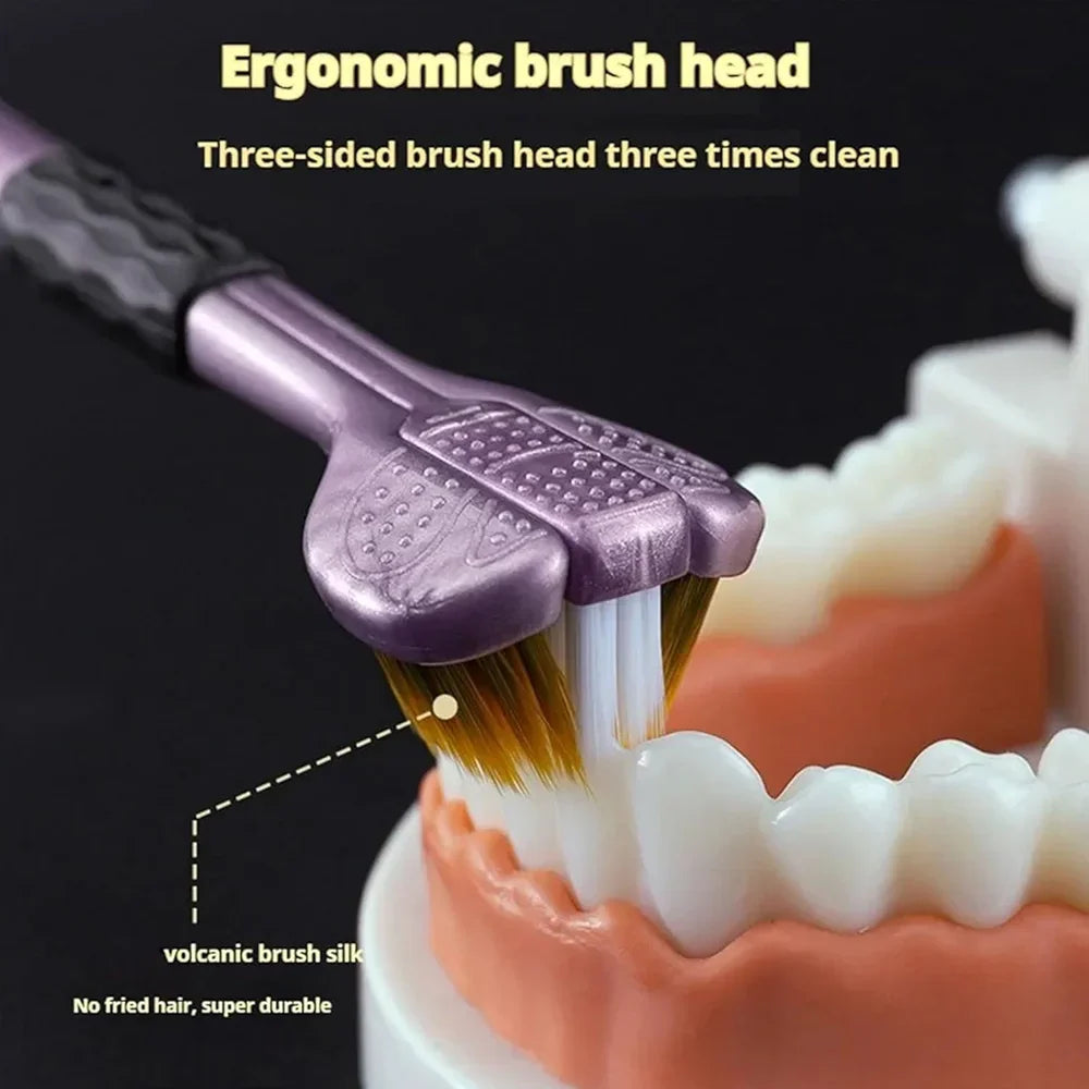 360° Triple-Sided Toothbrush for Maximum Clean