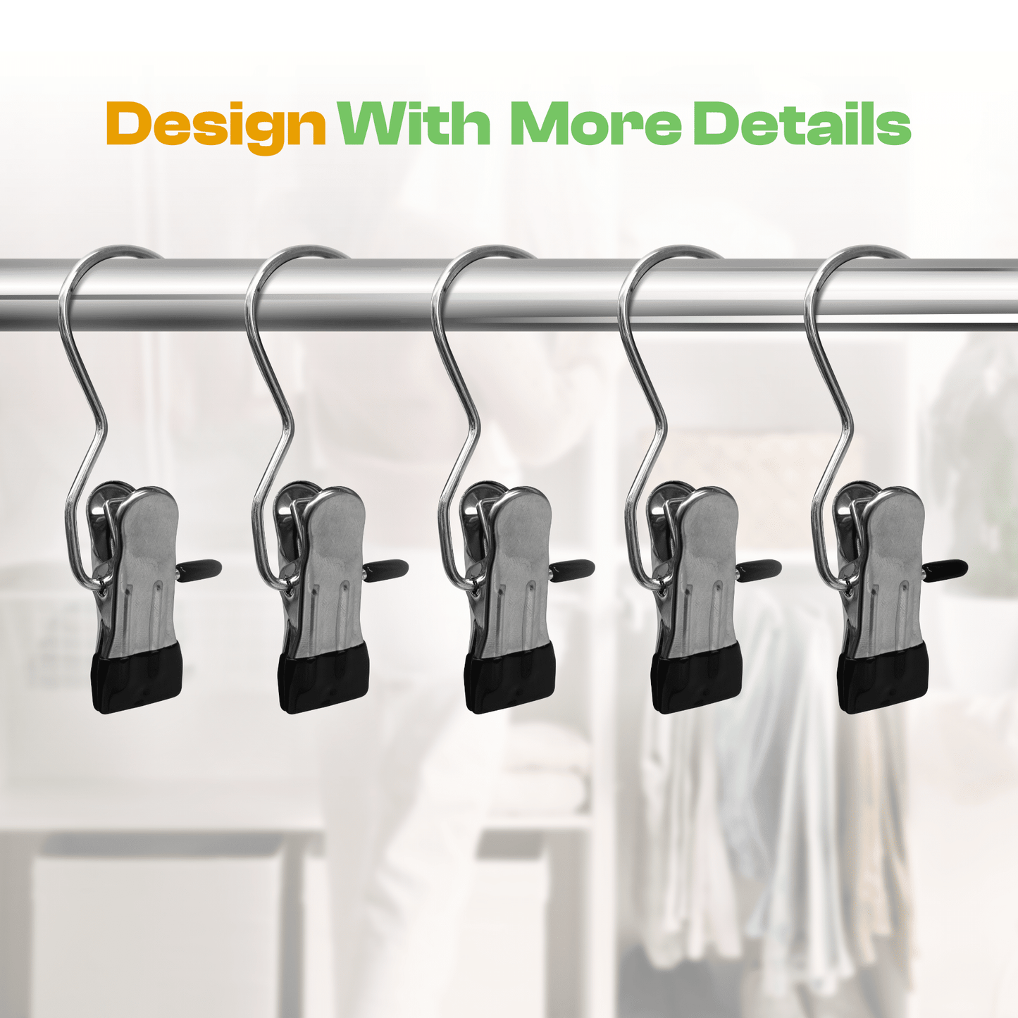 Multi-Purpose Stainless Steel Hanging Clips with Hooks