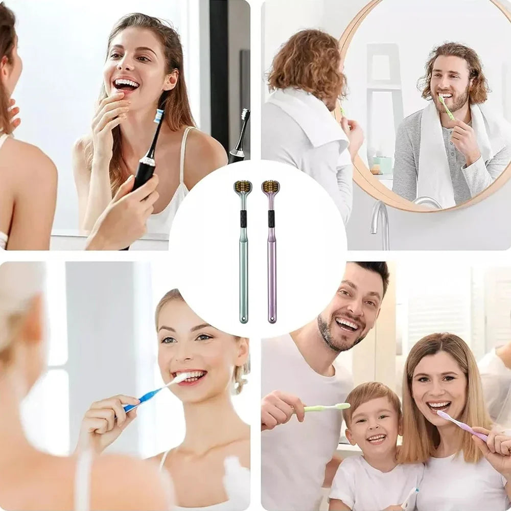 360° Triple-Sided Toothbrush for Maximum Clean