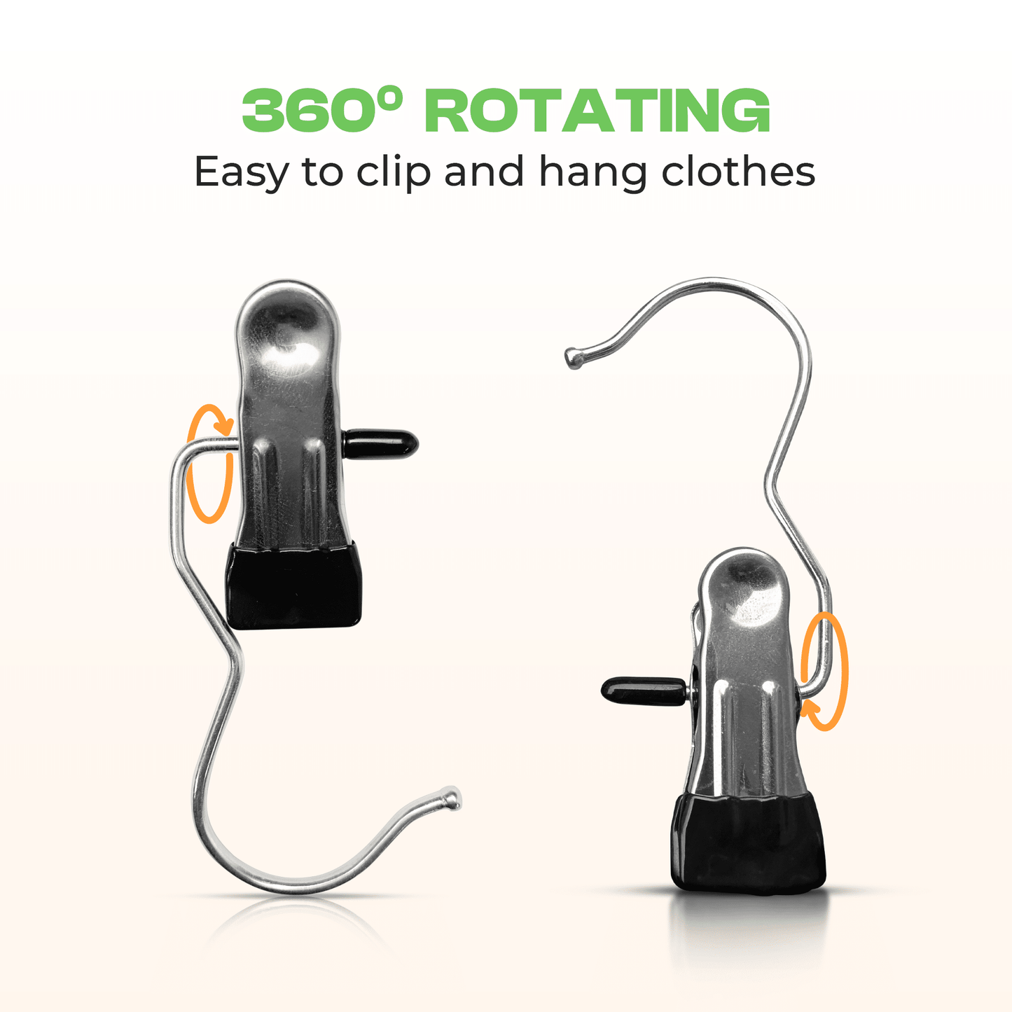 Multi-Purpose Stainless Steel Hanging Clips with Hooks