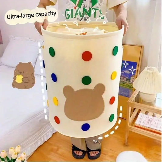 Polka Dot Versatile Laundry Basket for Clothes, Toys & Sundries