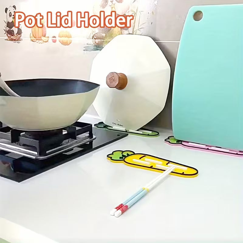 Cute Carrot Pot Lid & Sponge Holder Mat