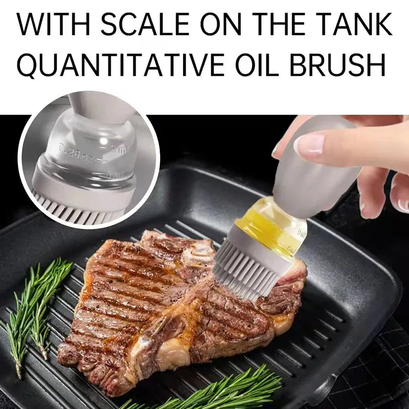 2 in 1 Glass Olive Oil Dispenser Bottle with Silicone Brush