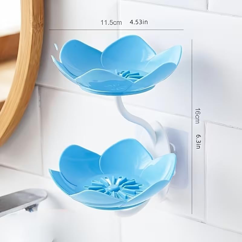 Wall Mounted Flower Shape Soap Holder with Drain