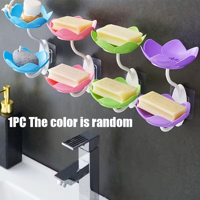 Wall Mounted Flower Shape Soap Holder with Drain