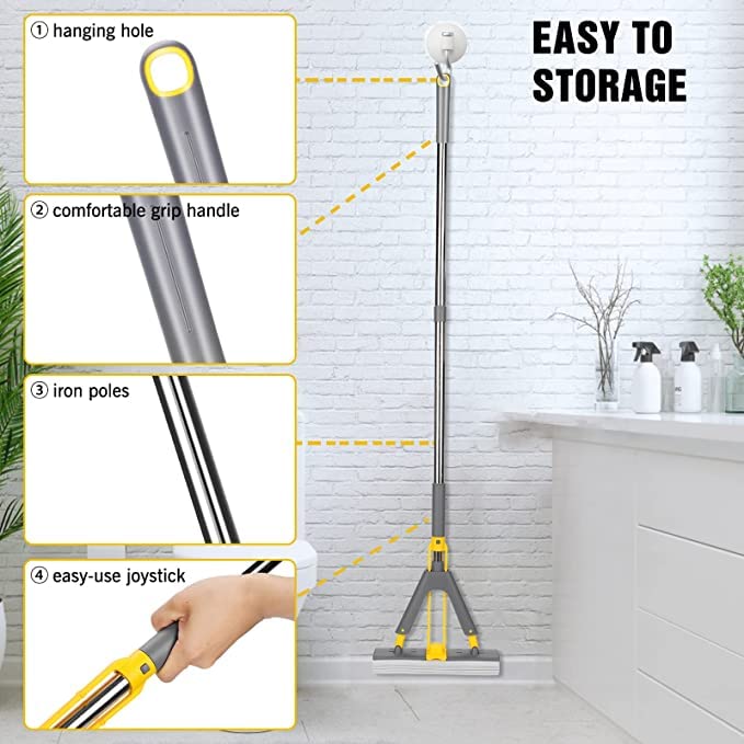 2-in-1 Self-Wringing Sponge Mop – Ideal for Floors, Glass & Kitchen