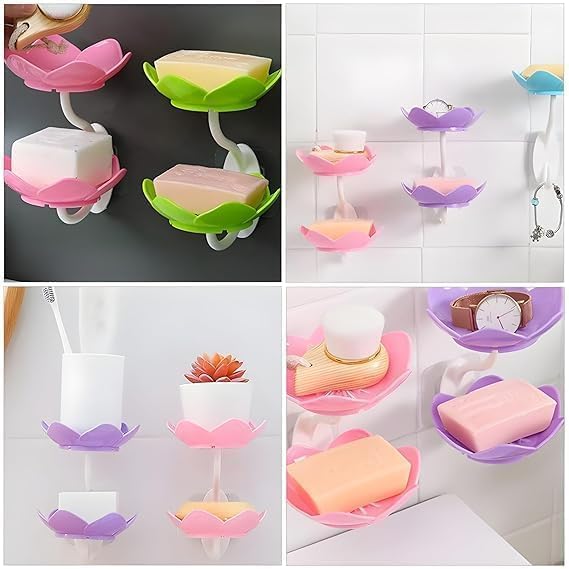 Wall Mounted Flower Shape Soap Holder with Drain