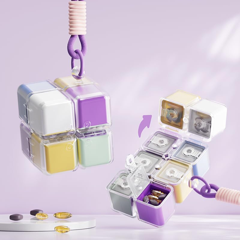 Weekly Magnetic Foldable Pill Organizer Cube