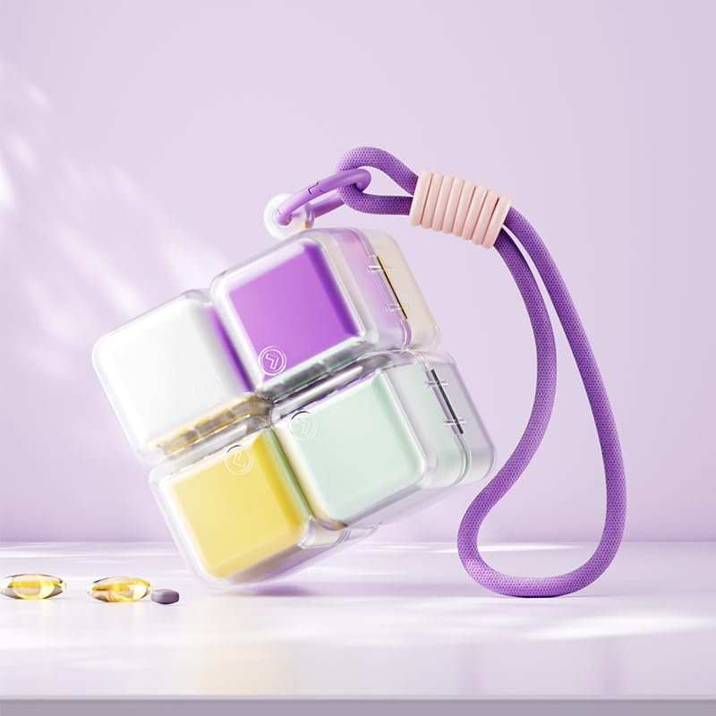 Weekly Magnetic Foldable Pill Organizer Cube