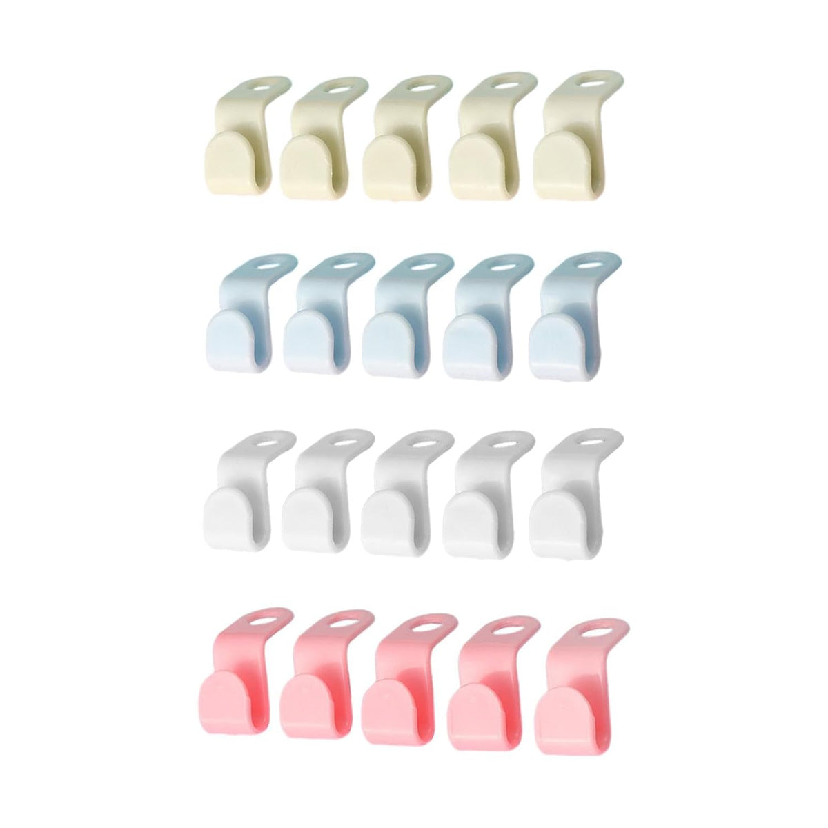 Multi-Color Plastic Hanger Connector Clips – Space Saving Cascading Hooks for Wardrobe, Shirt & Clothes Organizing