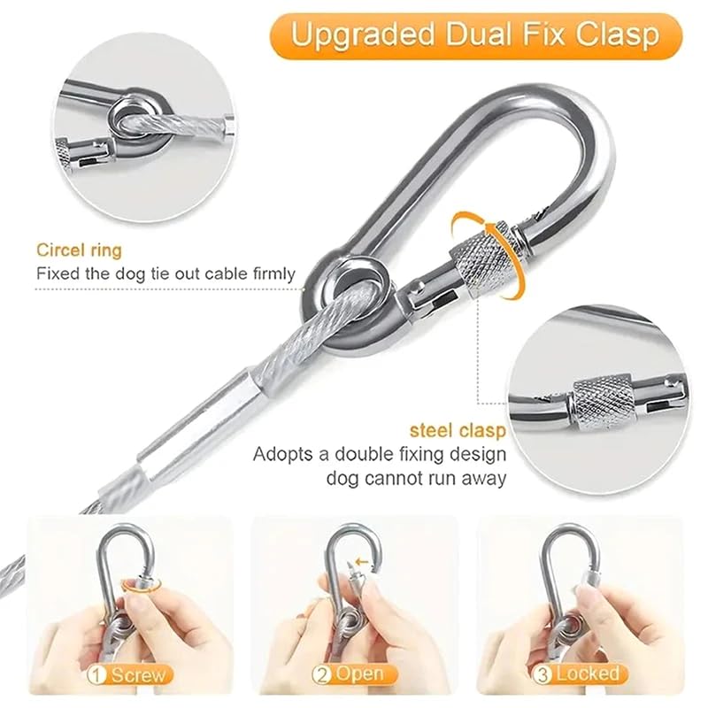 Stainless Steel PVC Coated Clothesline Rope with Locking Hooks