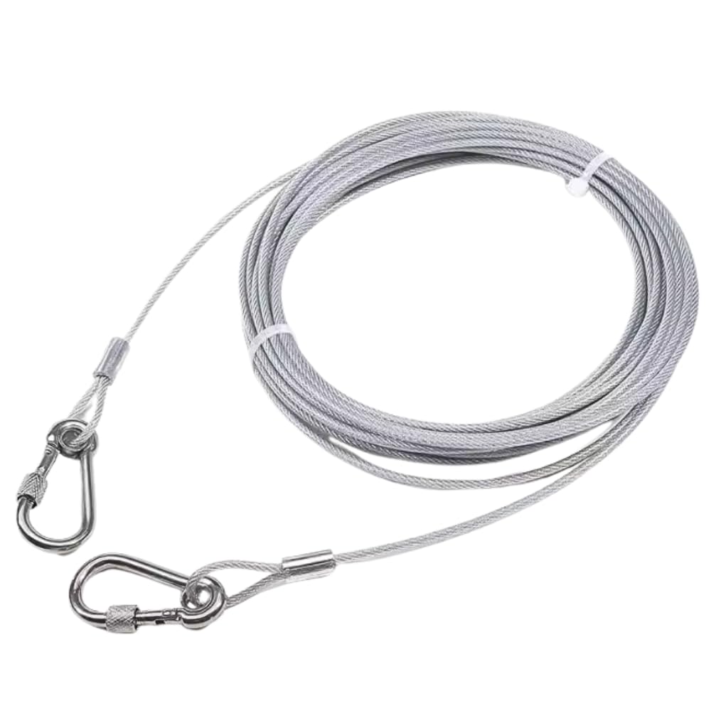 Stainless Steel PVC Coated Clothesline Rope with Locking Hooks