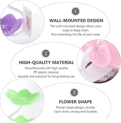 Wall Mounted Flower Shape Soap Holder with Drain