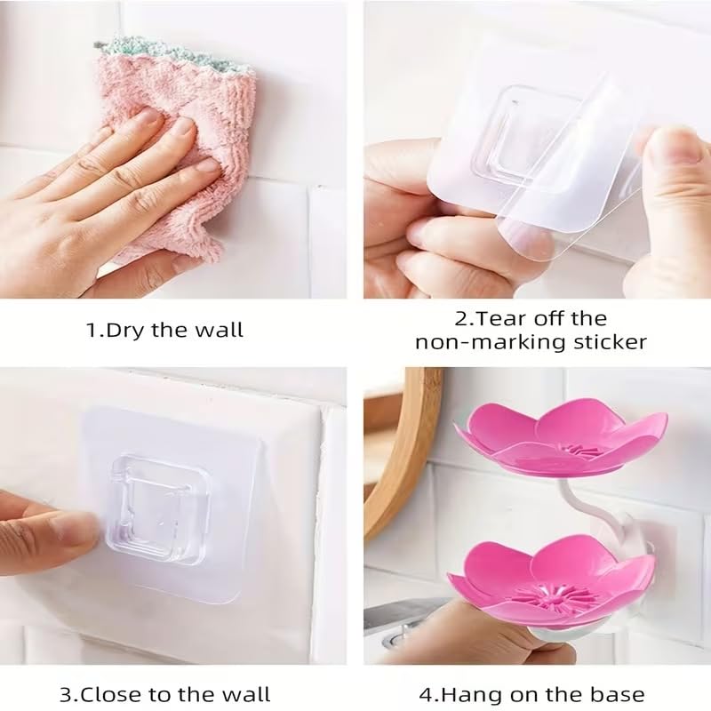 Wall Mounted Flower Shape Soap Holder with Drain