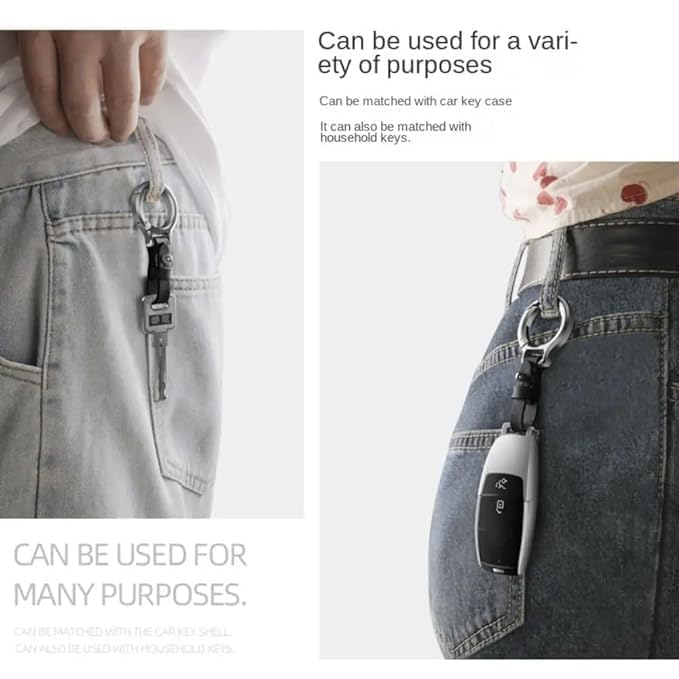 Premium Metal Keyring with Leather Strap
