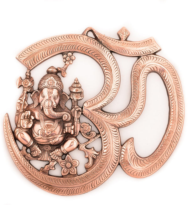 Metal wall hanging of Lord Ganesha with Om