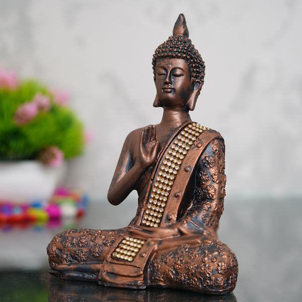Handcrafted Meditating Blessing Buddha