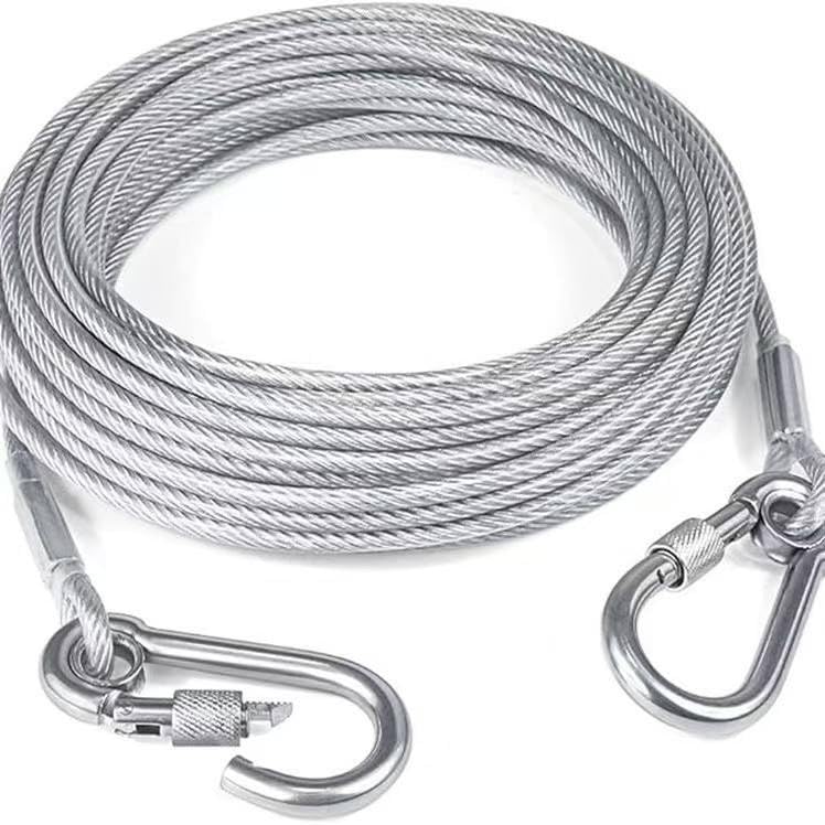 Stainless Steel PVC Coated Clothesline Rope with Locking Hooks