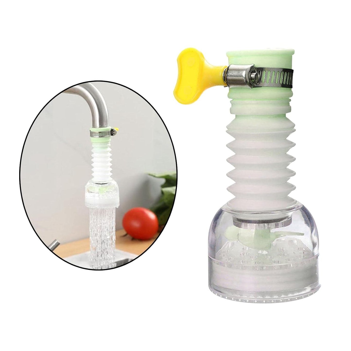 Flexible Faucet Extender with Splash-Reducing Aerator