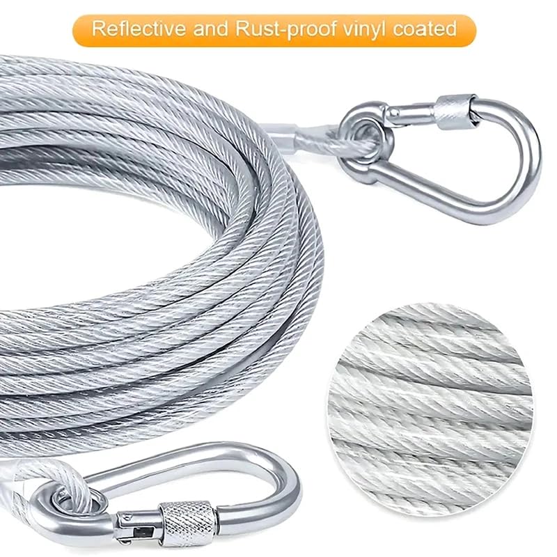 Stainless Steel PVC Coated Clothesline Rope with Locking Hooks