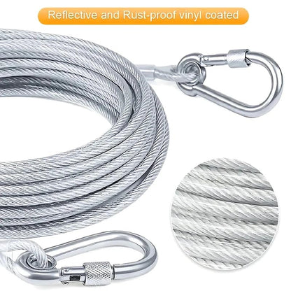 Stainless Steel PVC Coated Clothesline Rope with Locking Hooks
