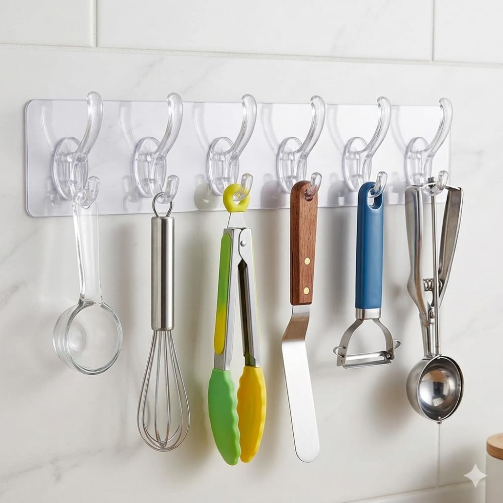 Self-Adhesive 6-Hook Wall Hanger Strip
