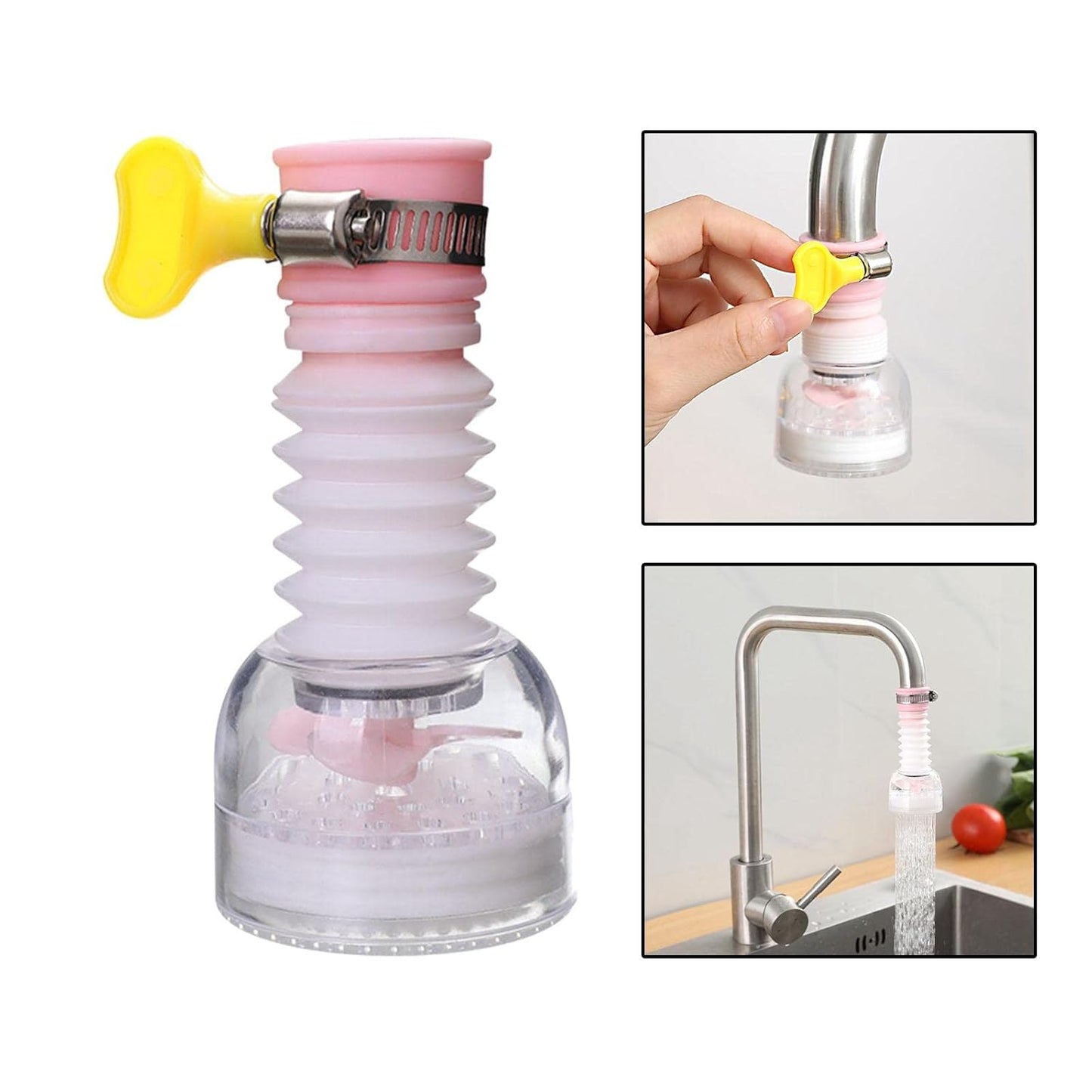 Flexible Faucet Extender with Splash-Reducing Aerator